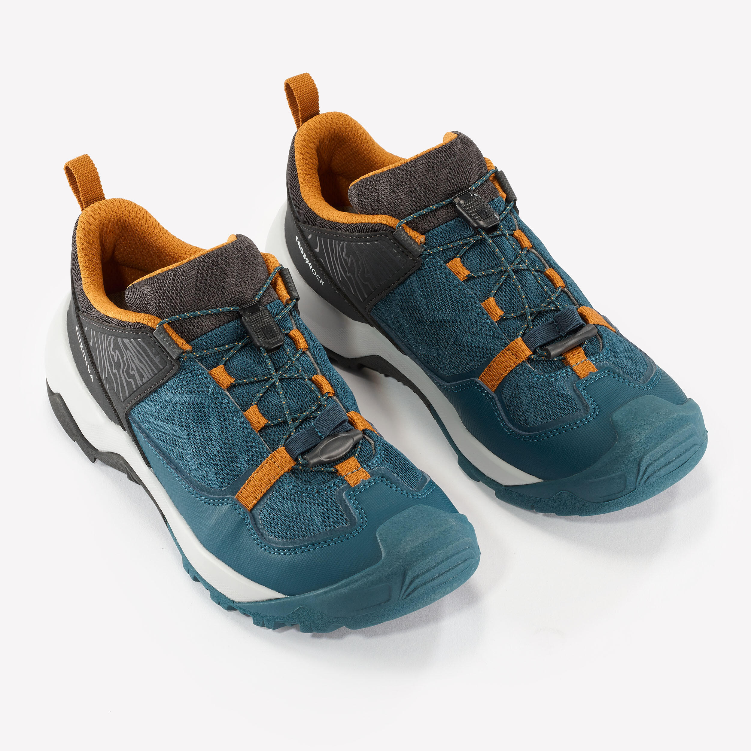 Wandelschoenen met snelle vetersluiting voor kinderen Crossrock oker maat 35-38 2/6