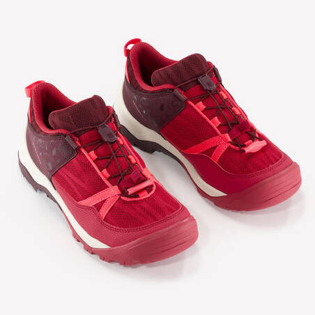 Kids’ Hiking Shoes with Quick Lacing - Sizes 2 to 5 - Burgundy