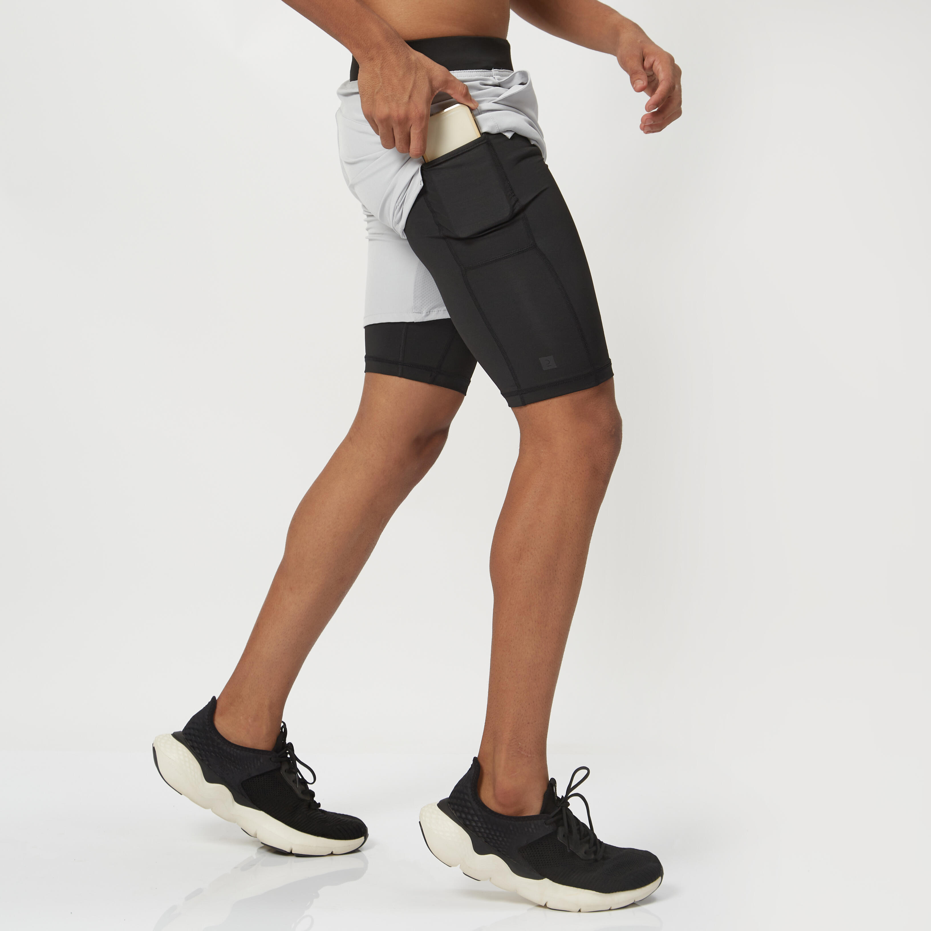 Men's Fitness Zip Pocket Breathable 2-in-1 Shorts