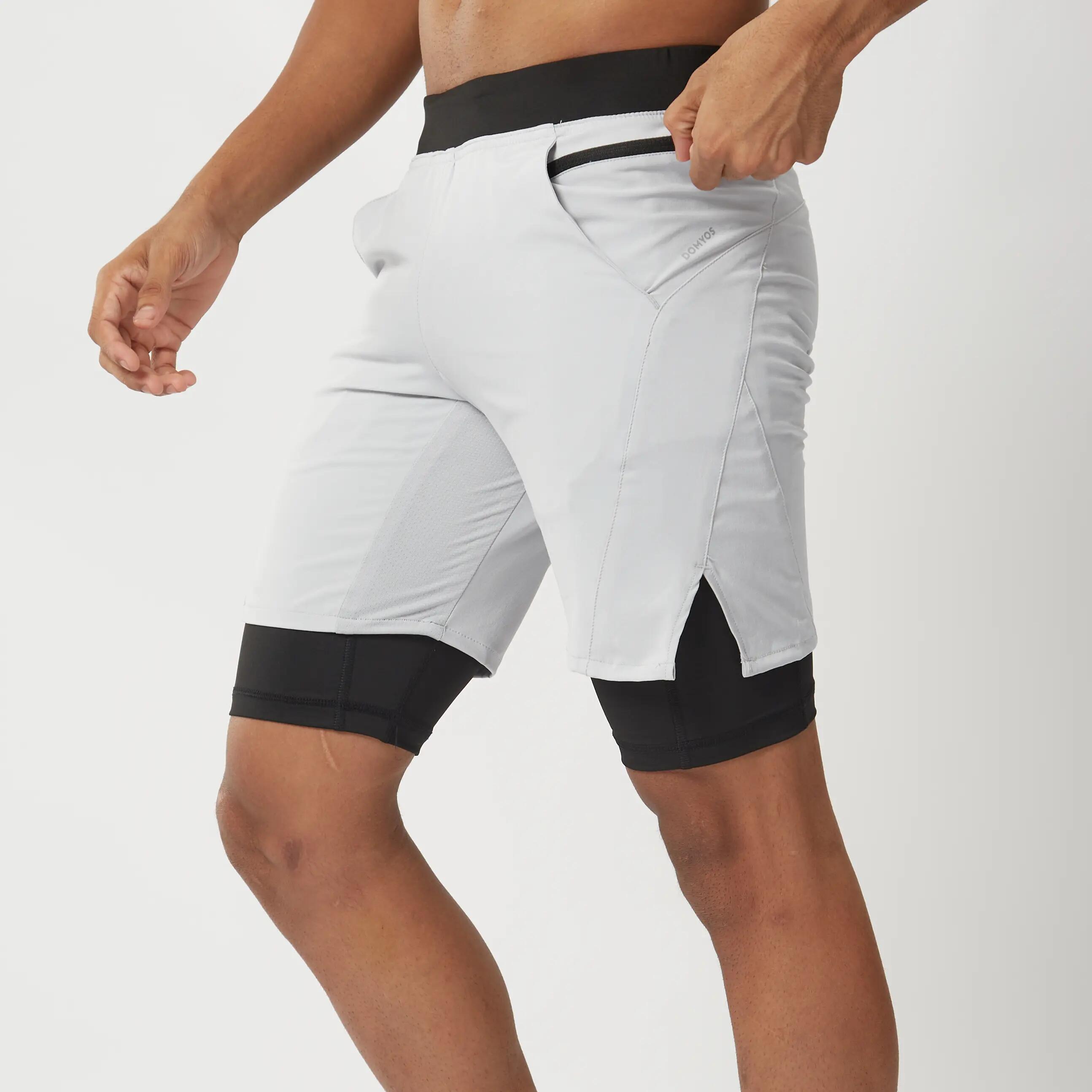 Men's Fitness Zip Pocket Breathable 2-in-1 Shorts -  3