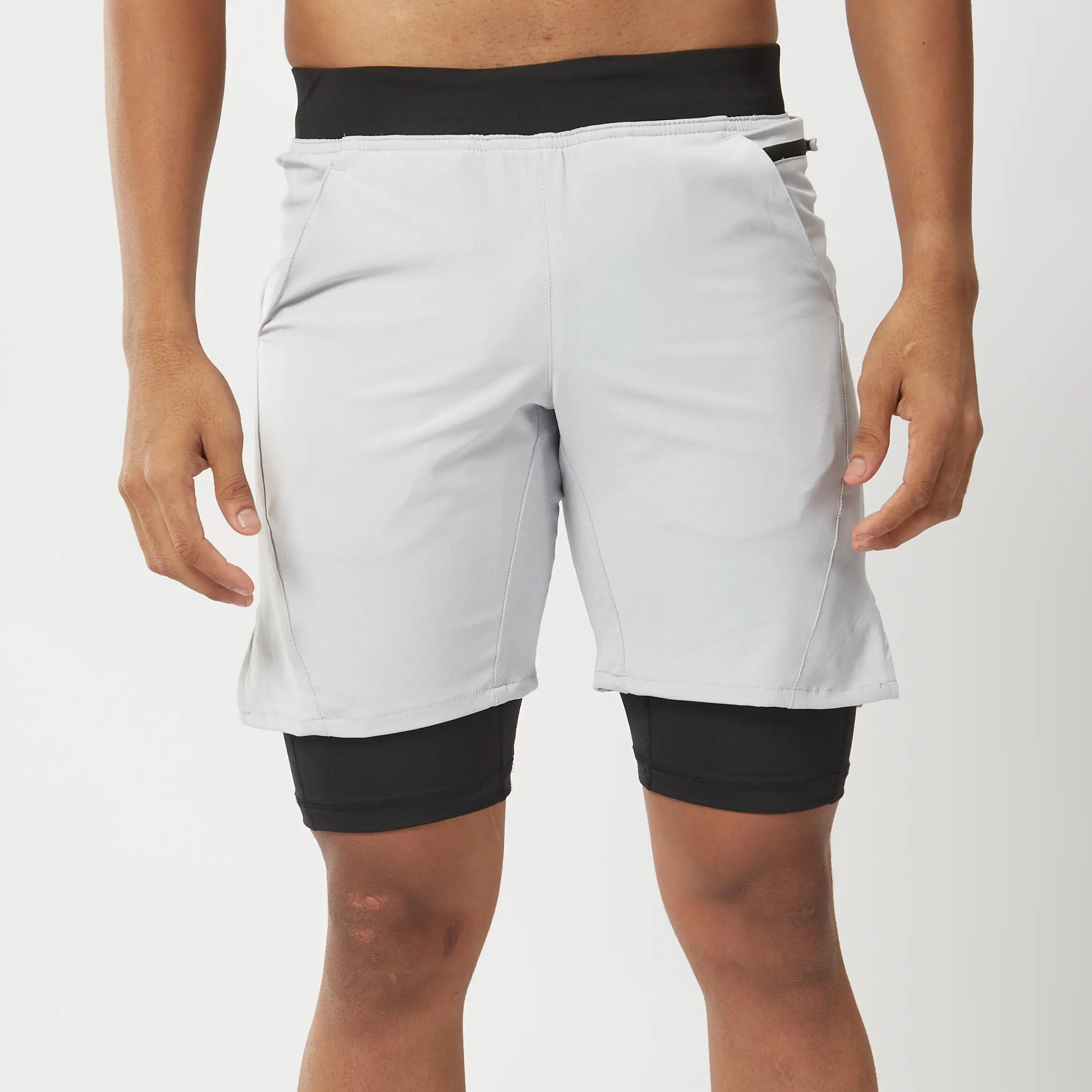 Men's Fitness Zip Pocket Breathable 2-in-1 Shorts -  1