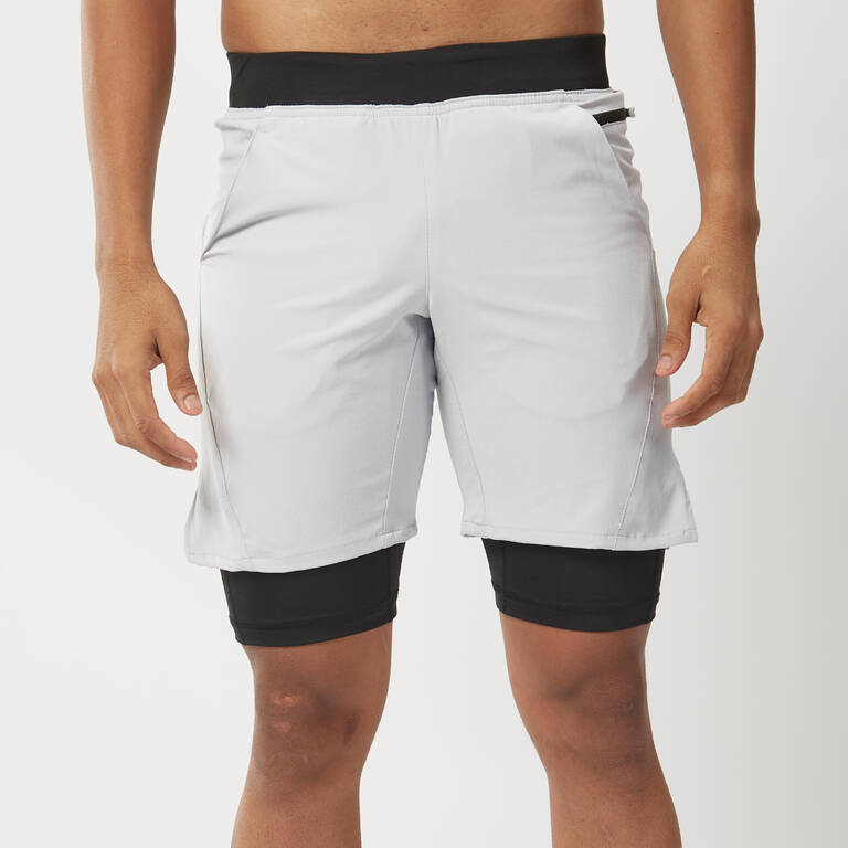 Men's Fitness Zip Pocket Breathable 2-in-1 Shorts