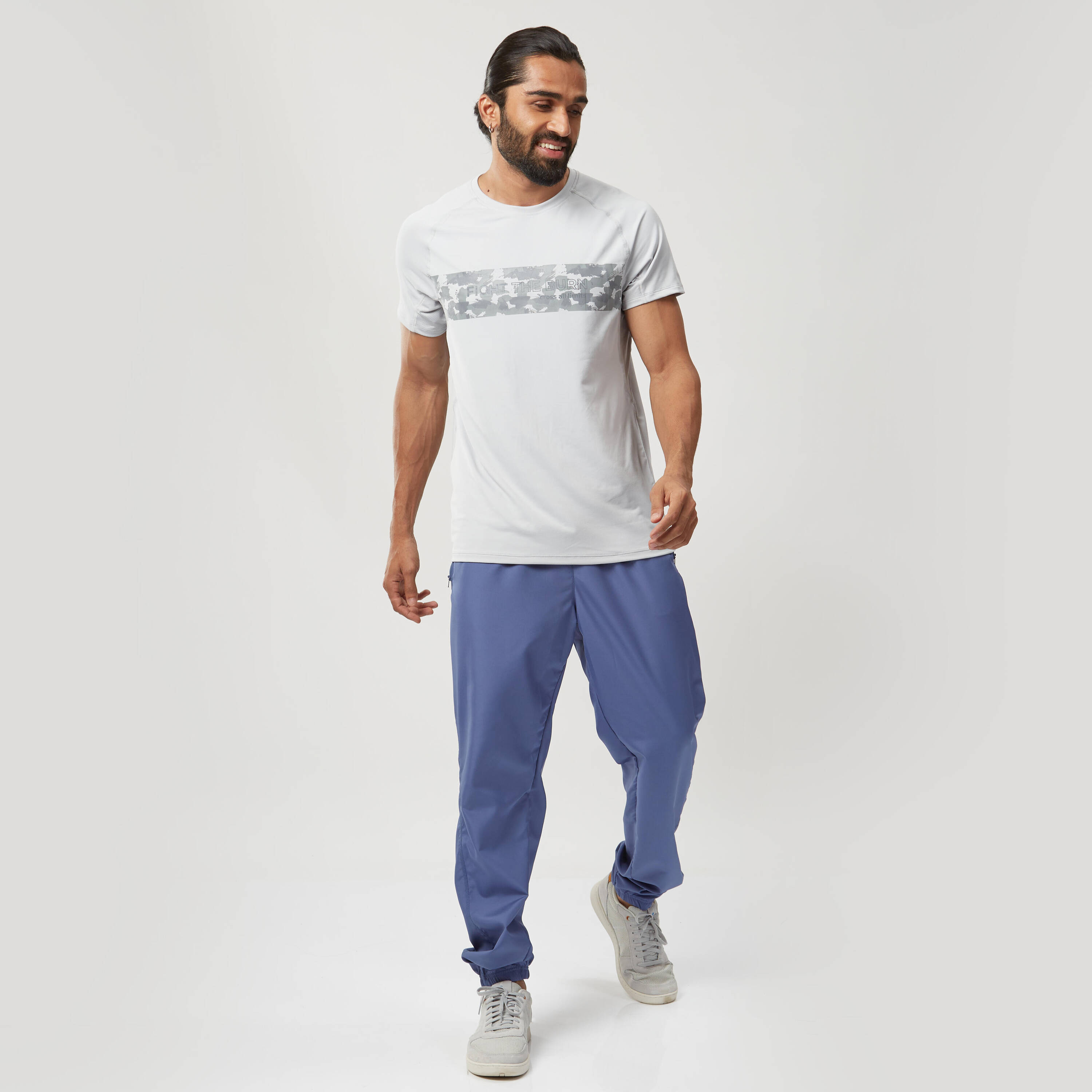 Men Gym Trackpants Slim Fit Jogger Style, Breathable, Quick Dry - Slate Blue -  3