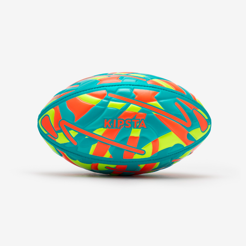 Ballon de rugby taille 2 mini, orange, vert, jaune