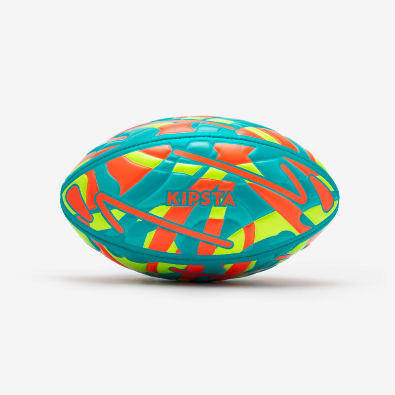 BALLON DE BEACH RUGBY - R100 BEACH CITY TAILLE MIDI ORANGE / VERT / JAUNE