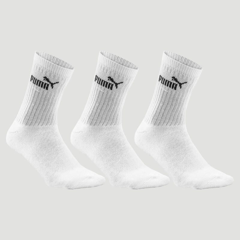 Hoge sokken wit set van 3 paar