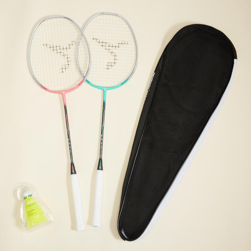 ADULT BADMINTON RACKET BR 190 SET PARTNER MULBERRY TURQUOISE