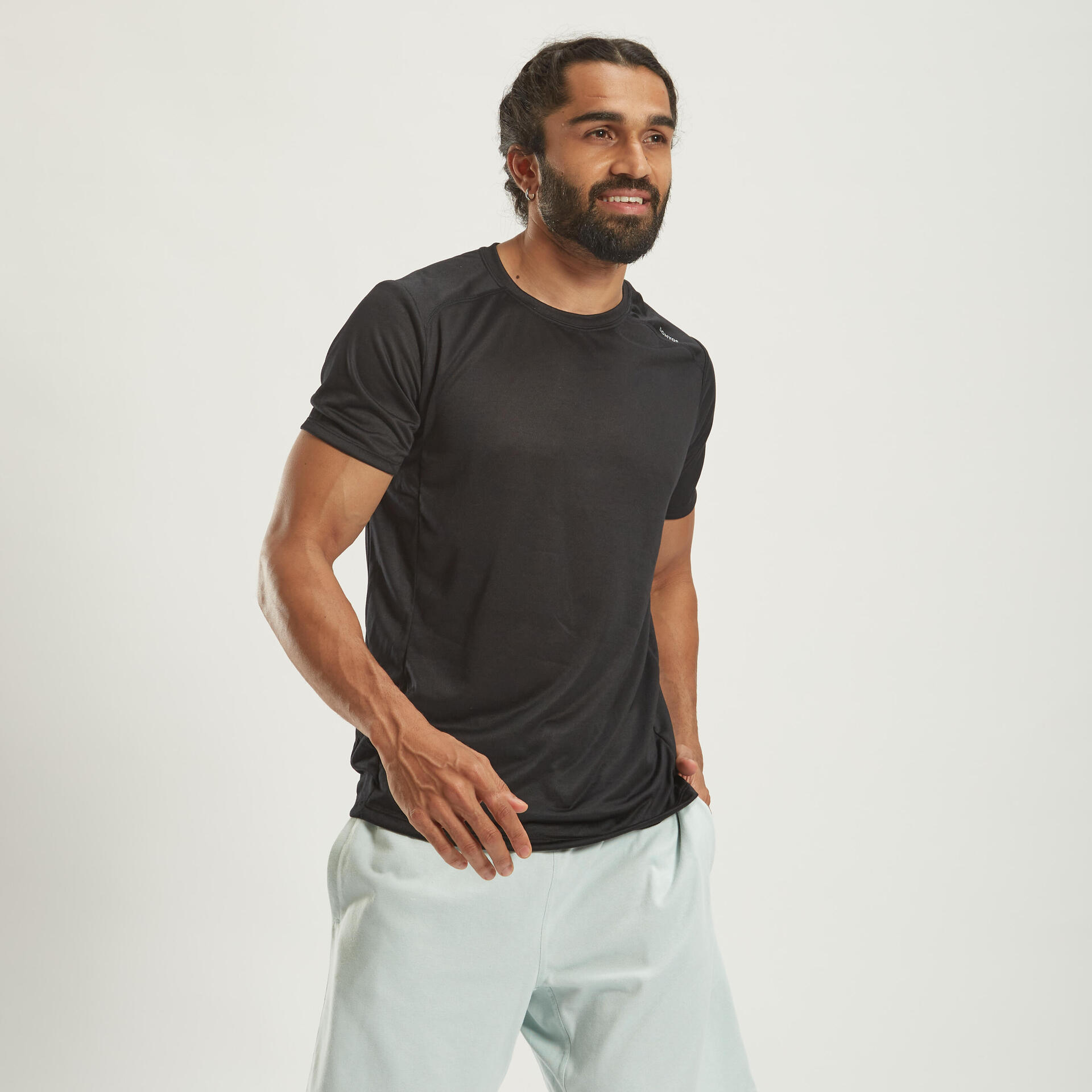 Men's Fitness Cardio Training T-Shirt 100 - Black