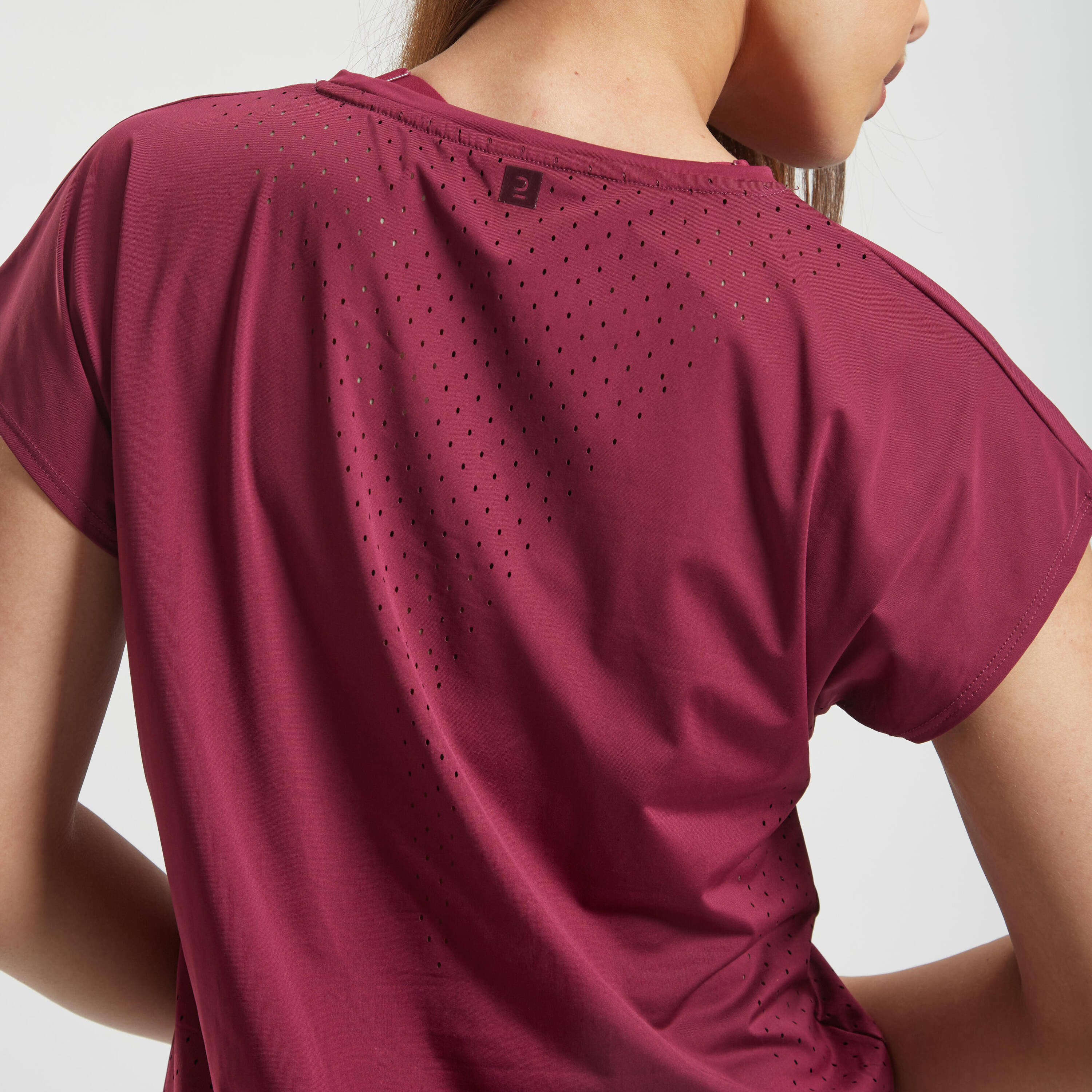 Women's Loose-Fit Breathable Fitness T-Shirt - Burgundy -  4