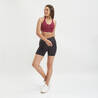 High Support Zip-Up Sports Bra with Cups, Adjustable Straps FBRA920 - Plum