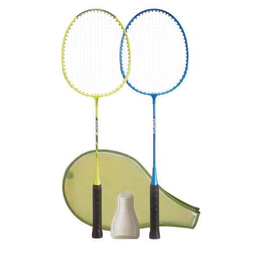 
      Lot de Raquettes de Badminton pour Adulte Fun BR130 - Vert Citron/Bleu
  