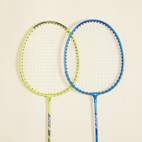 Lot de Raquettes de Badminton pour Adulte Fun BR130 - Vert Citron/Bleu