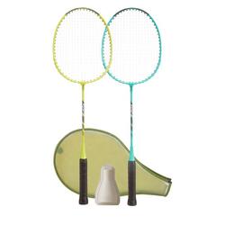 Badmintonracketset voor volwassenen Fun BR130 turquoise/groen