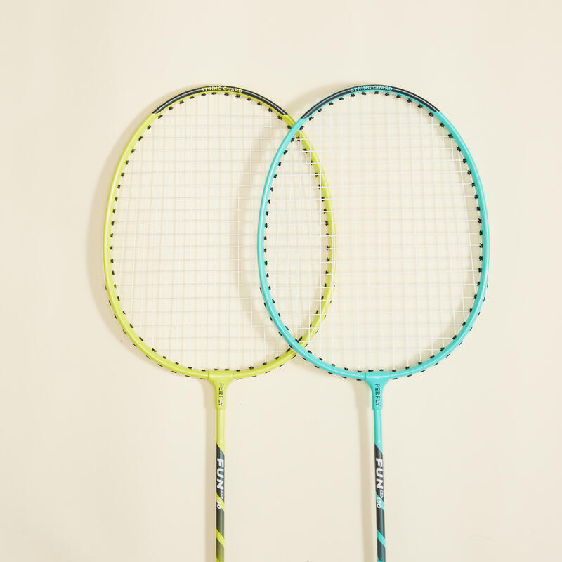 Badmintonracketset voor volwassenen Fun BR130 turquoise/groen