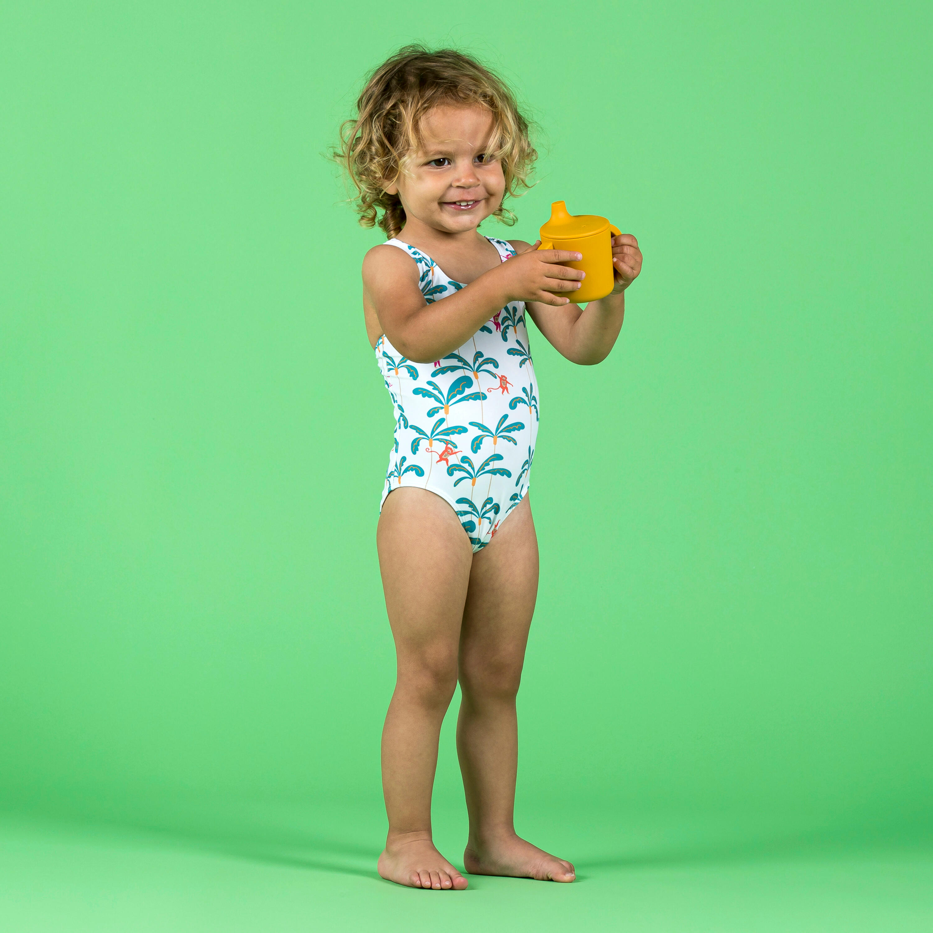 Baby Girls' 1-Piece Swimsuit monkey 4/4