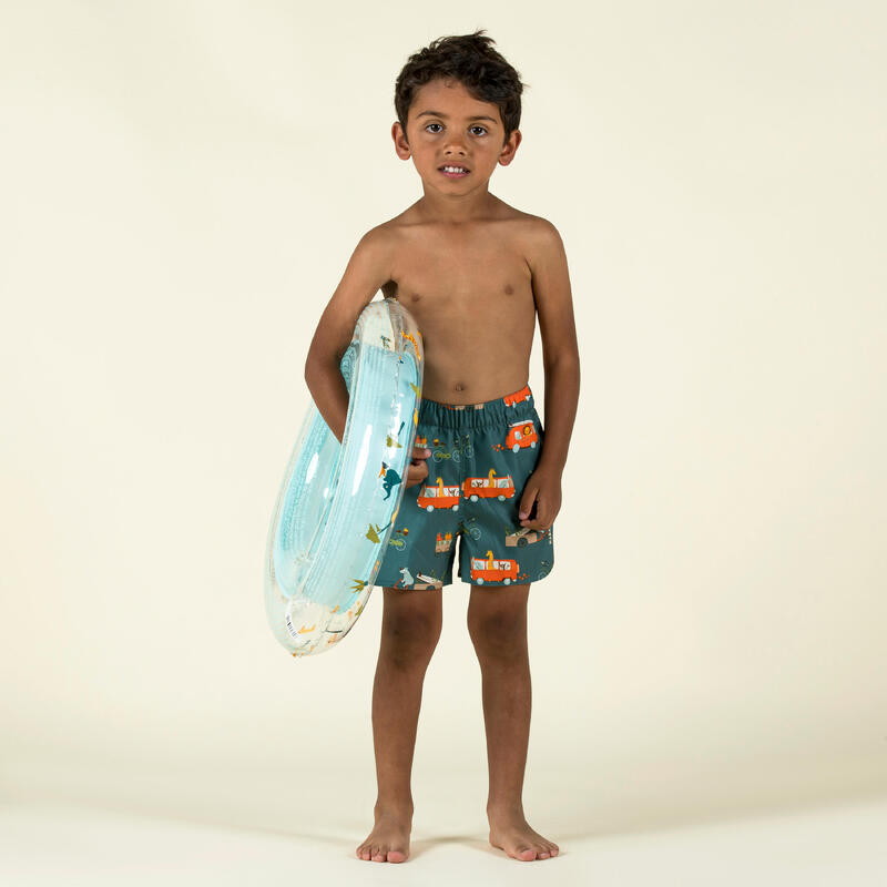 Şort înot Imprimeu Rulotă Verde închis Bebe/Copii