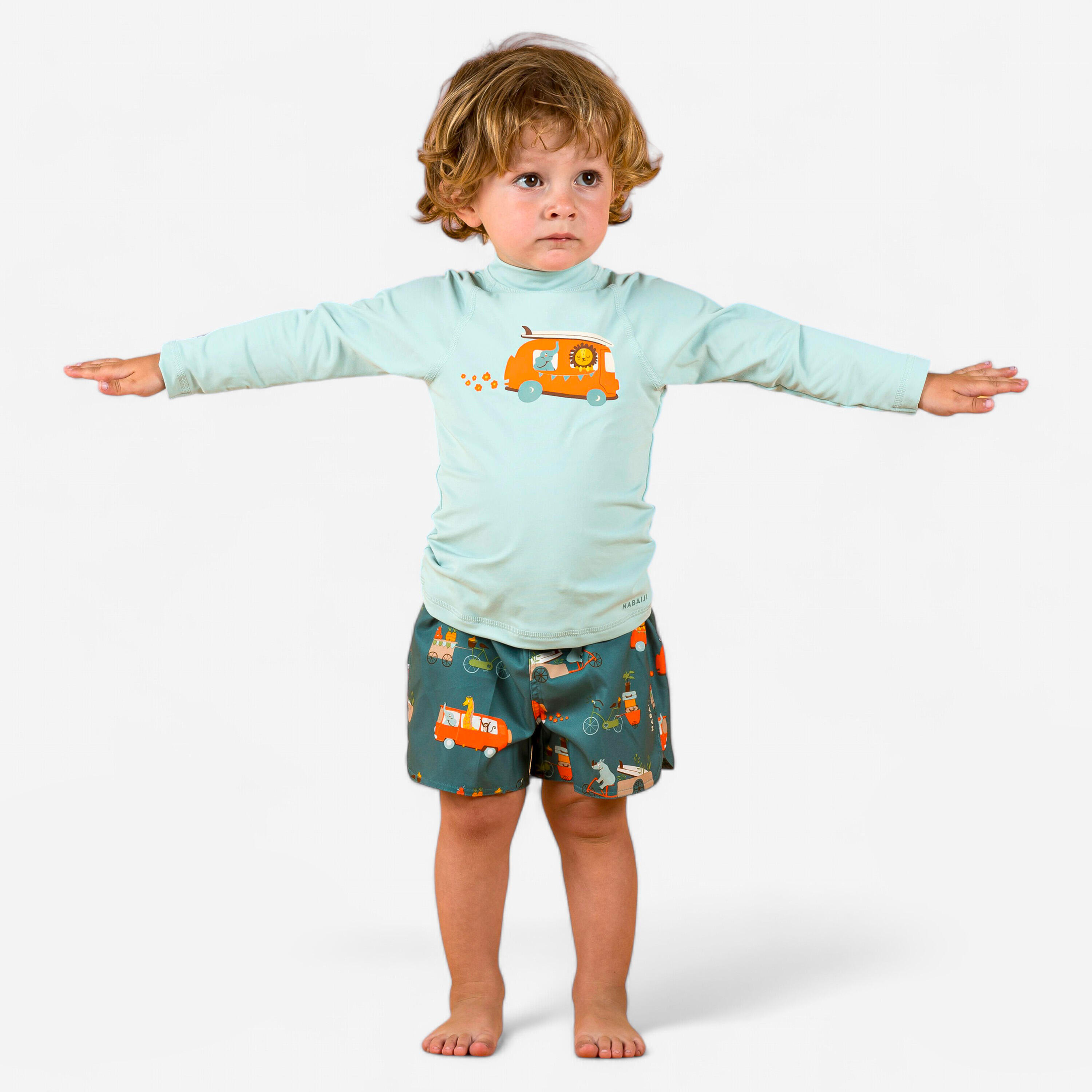 Baby Anti-UV Long-Sleeved T-Shirt Van Print Soft & Sun-Protective