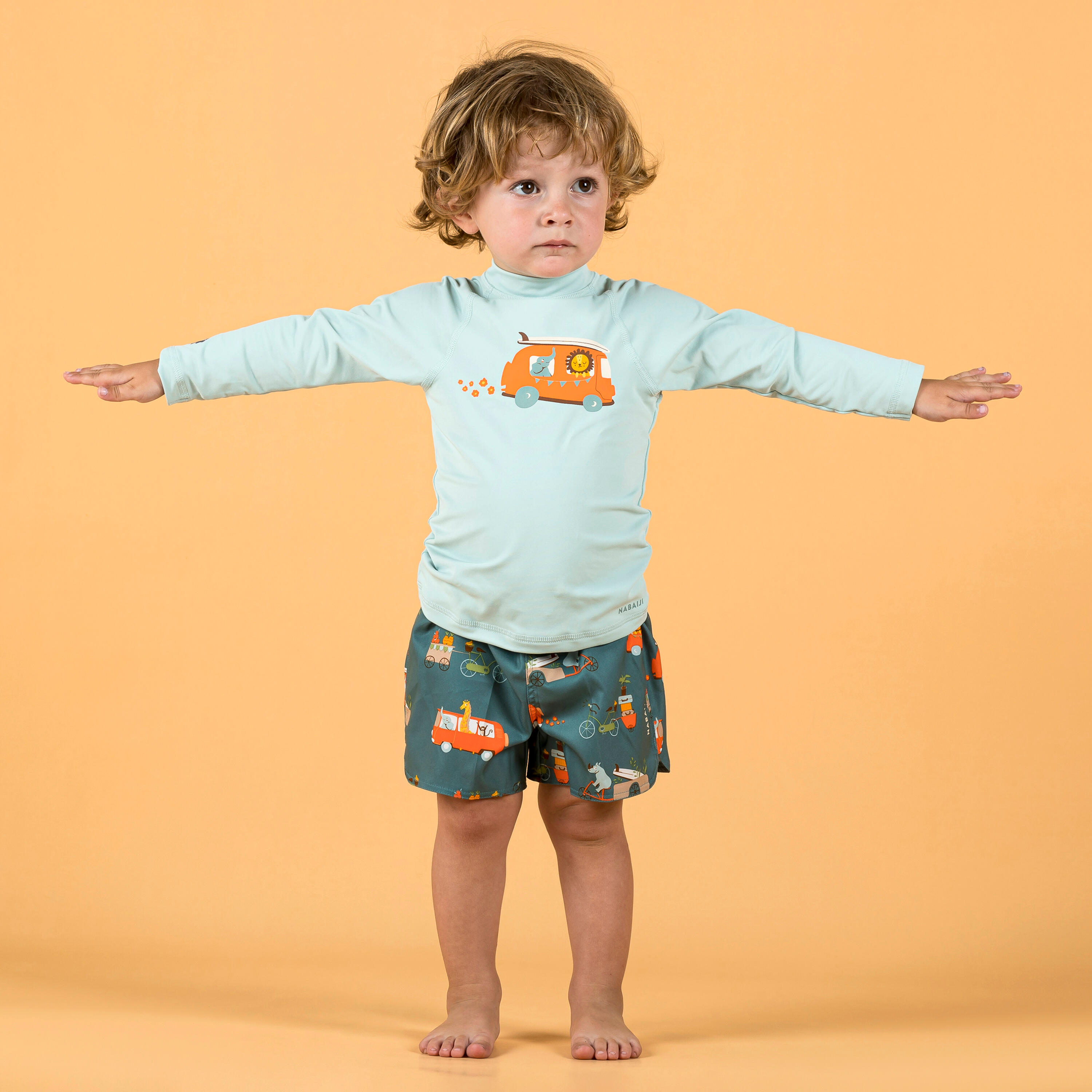 Baby Anti-UV Long-sleeved T-shirt Van print 1/7