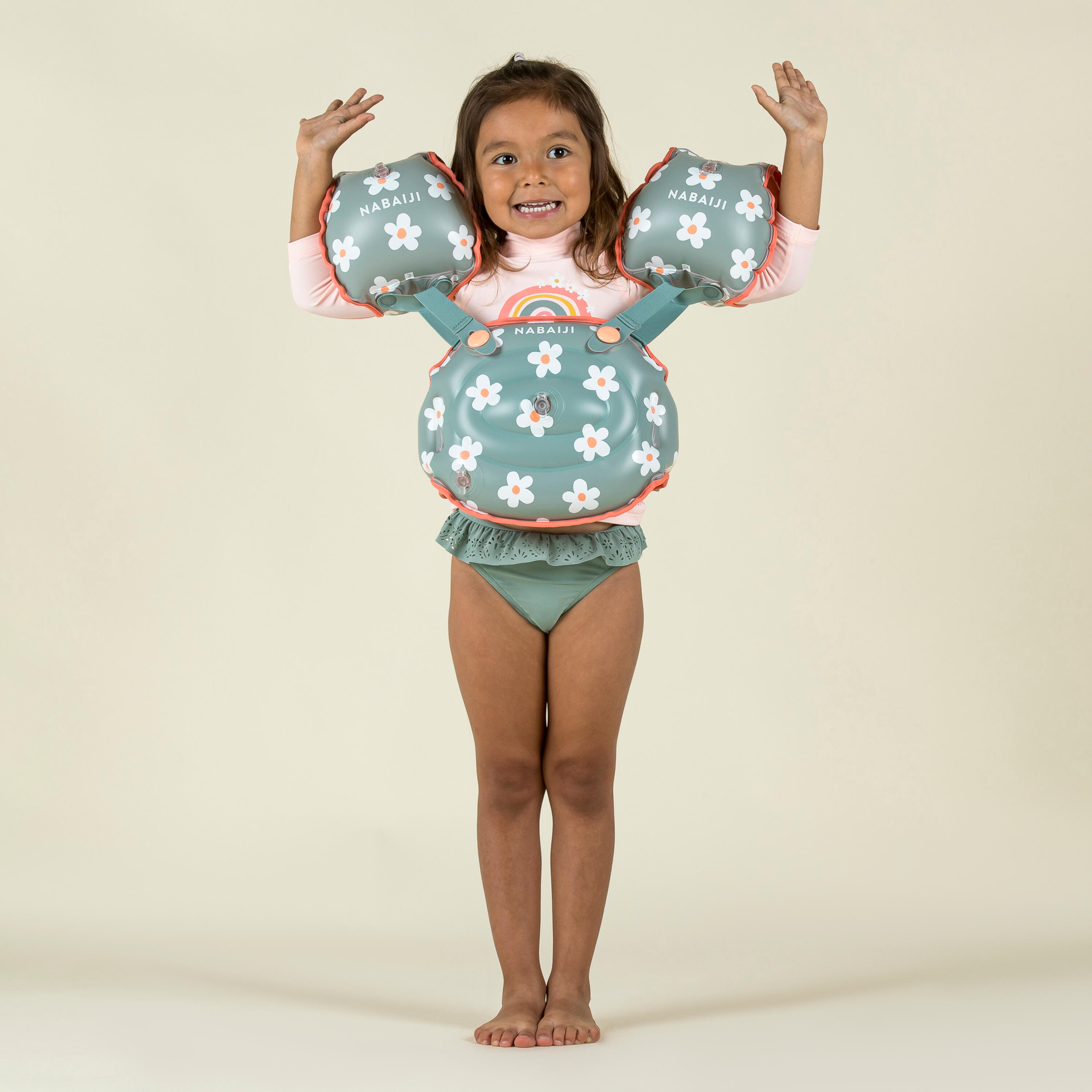 Manguitos cinturón Piscina Evolutivos Niños Tiswim v2 15-30 Kg Flores 2/6
