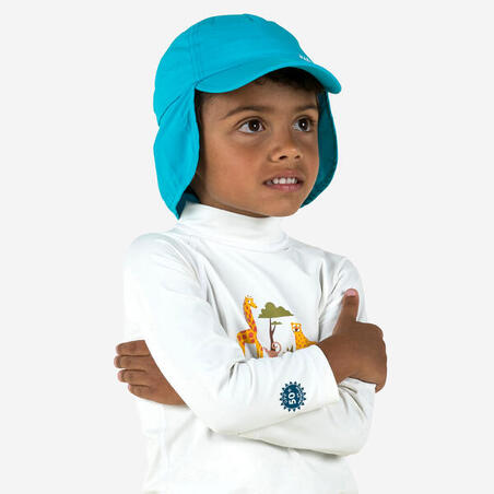 Casquette anti UV bébé nageur bleu