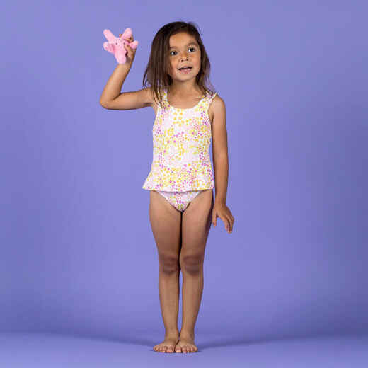 
      Jednodijelni kupaći kostim sa suknjicom za djevojčice žuti s printom
  