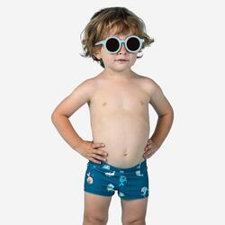 Boxer de bain bébé / enfant vert foncé imprimé sun