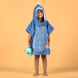 Poncho de Bain Coton Bébé - Baleine bleu