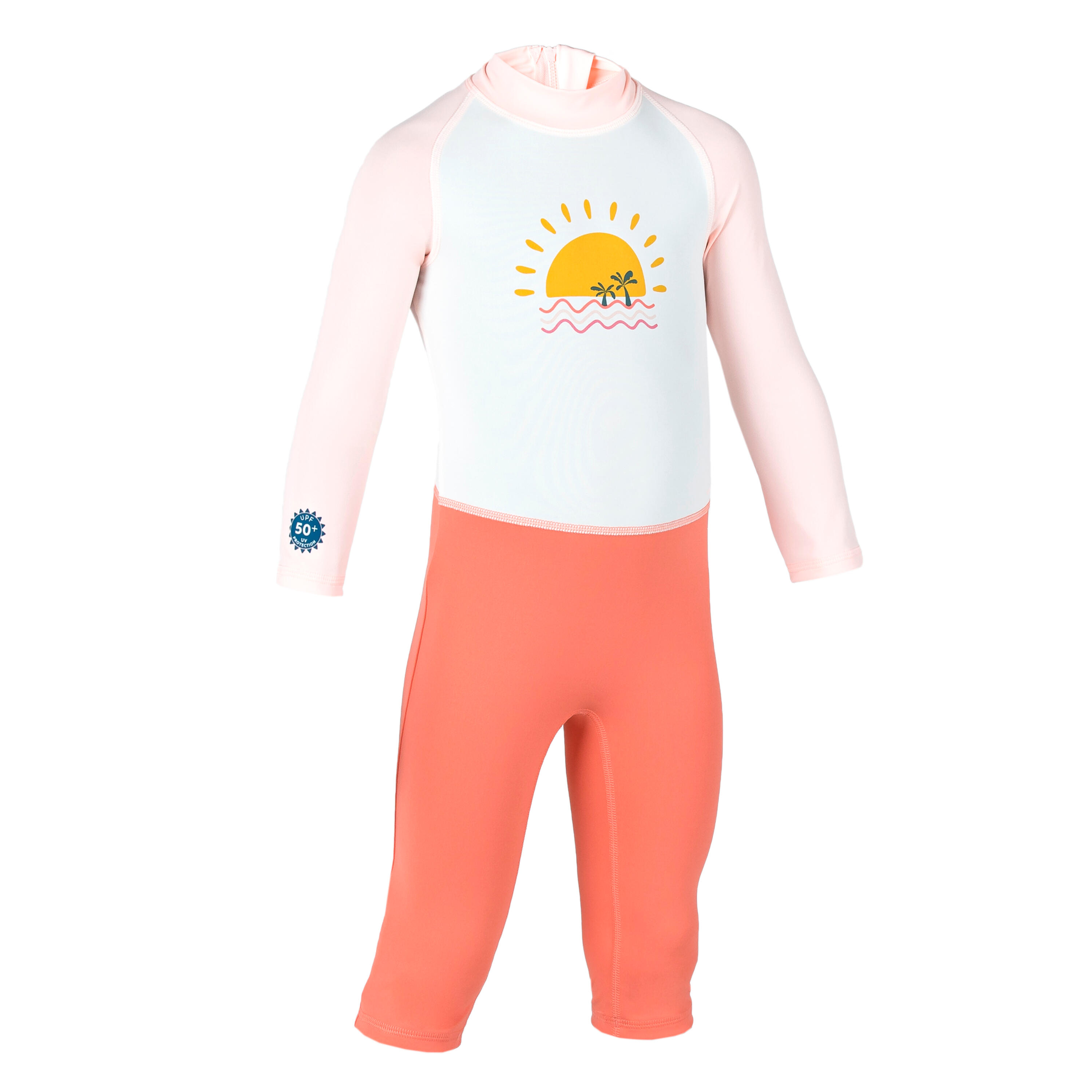 Combinaison De Natation Anti UV Bebe Enfant Manches Longues Rose Imprime Decathlon