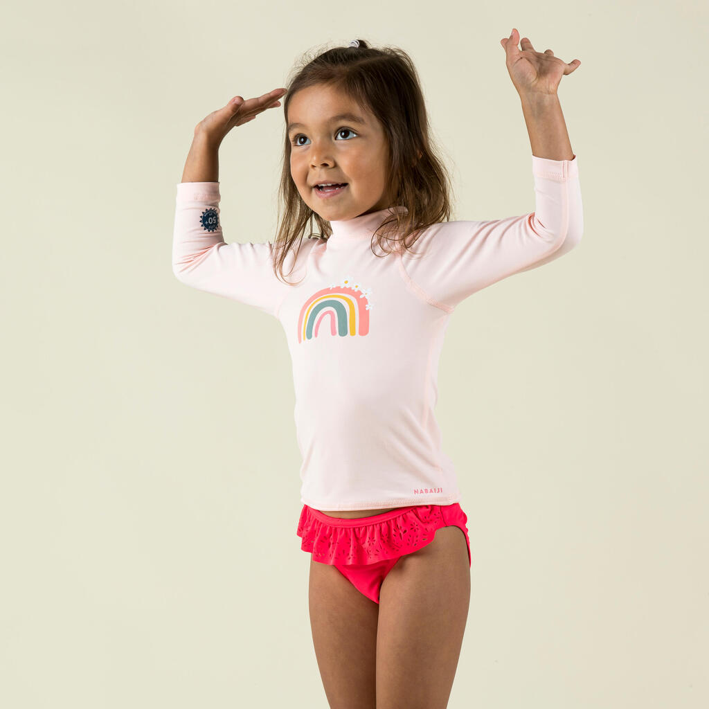 T-shirt anti UV bébé manches longues Imprimé Rainbow