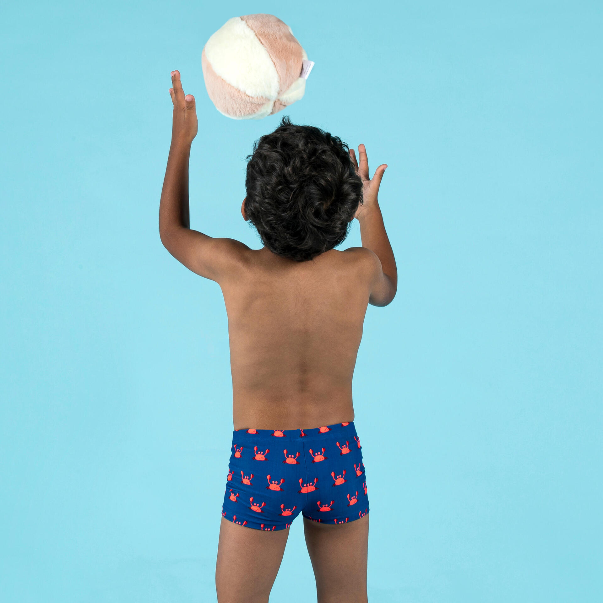 Babyhug Cotton Knit Shorts with Sea Life Print & Stripes Pack of 3 - Blue Light Green & Navy Blue main image 1