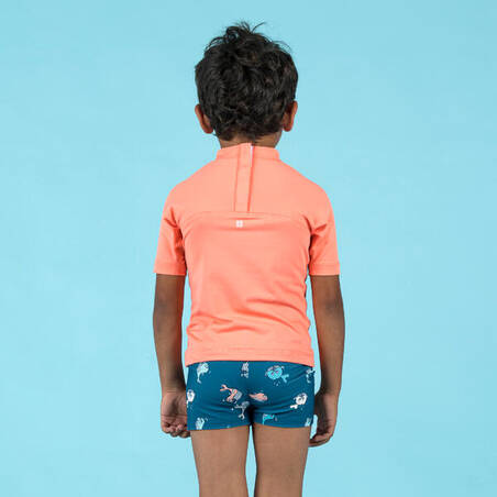 Baby UV-protection short sleeve T-shirt - Coral