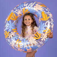 Large 92 cm inflatable printed pool ring with comfort grips