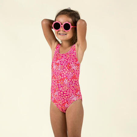 Roze jednodelni kupaći kostim sa suknjom za bebe