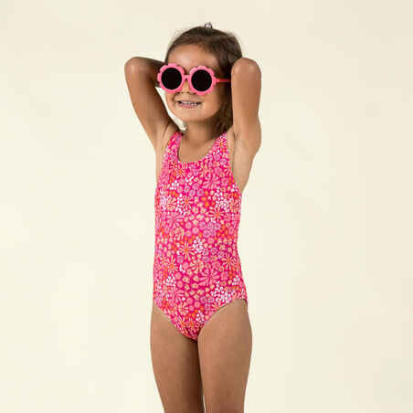Vientisas maudymosi kostiumėlis mergaitėms, rožinis