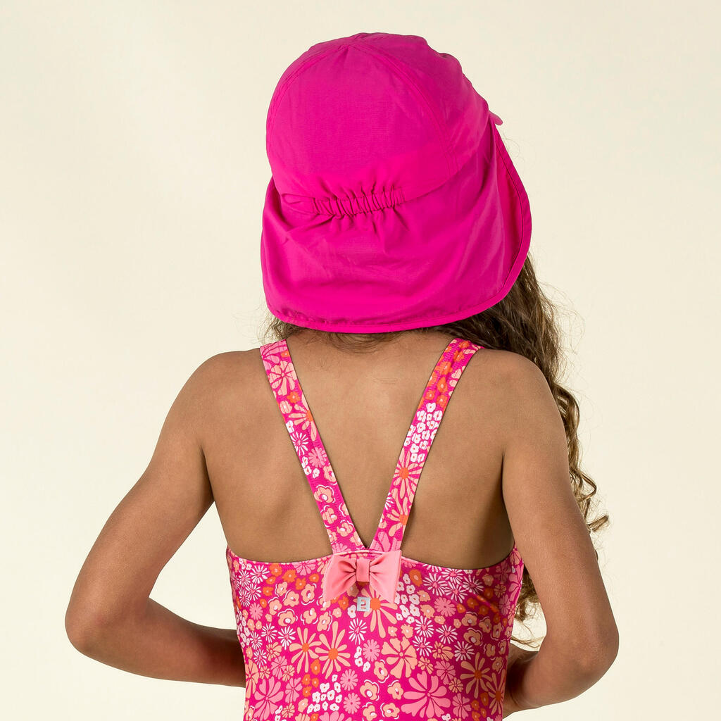 Casquette anti UV bébé nageur rose