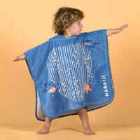 Baby cotton changing poncho - Whale blue