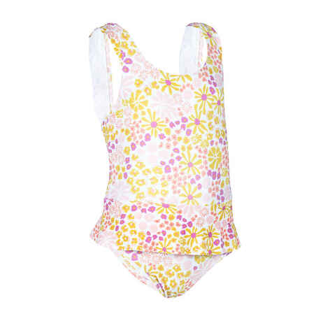 Baby Girls' 1-Piece Swimsuit Skirt yellow pantai
