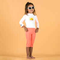חליפת בגד ים ארוכה עם הגנת UV לפעוטות / ילדים - הדפס ורוד