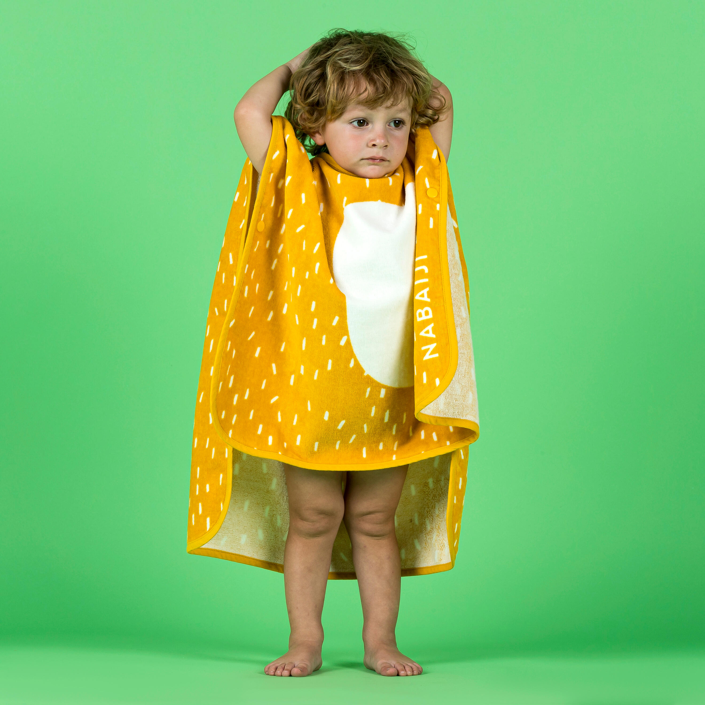 Babies’ Cotton Bath Poncho, Lion - DECATHLON