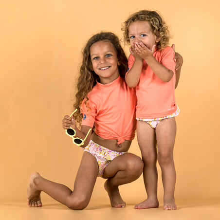 Baby UV-protection short sleeve T-shirt - Coral