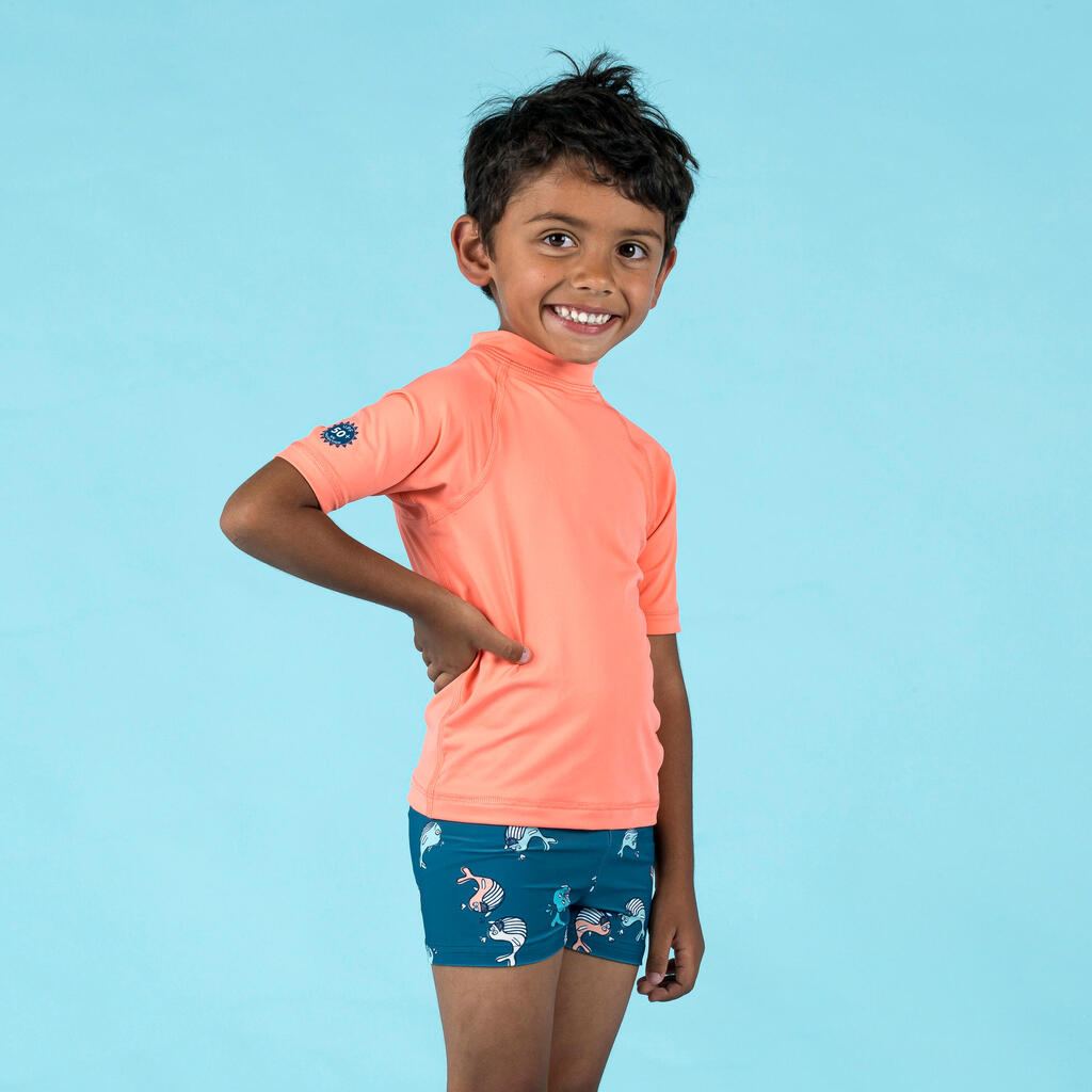Detské tričko s UV ochranou, krátky rukáv svetlomodré