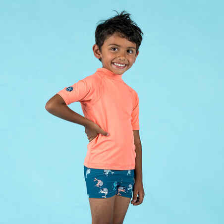 Koralno rožnata majica z UV-zaščito s kratkimi rokavi za malčke 