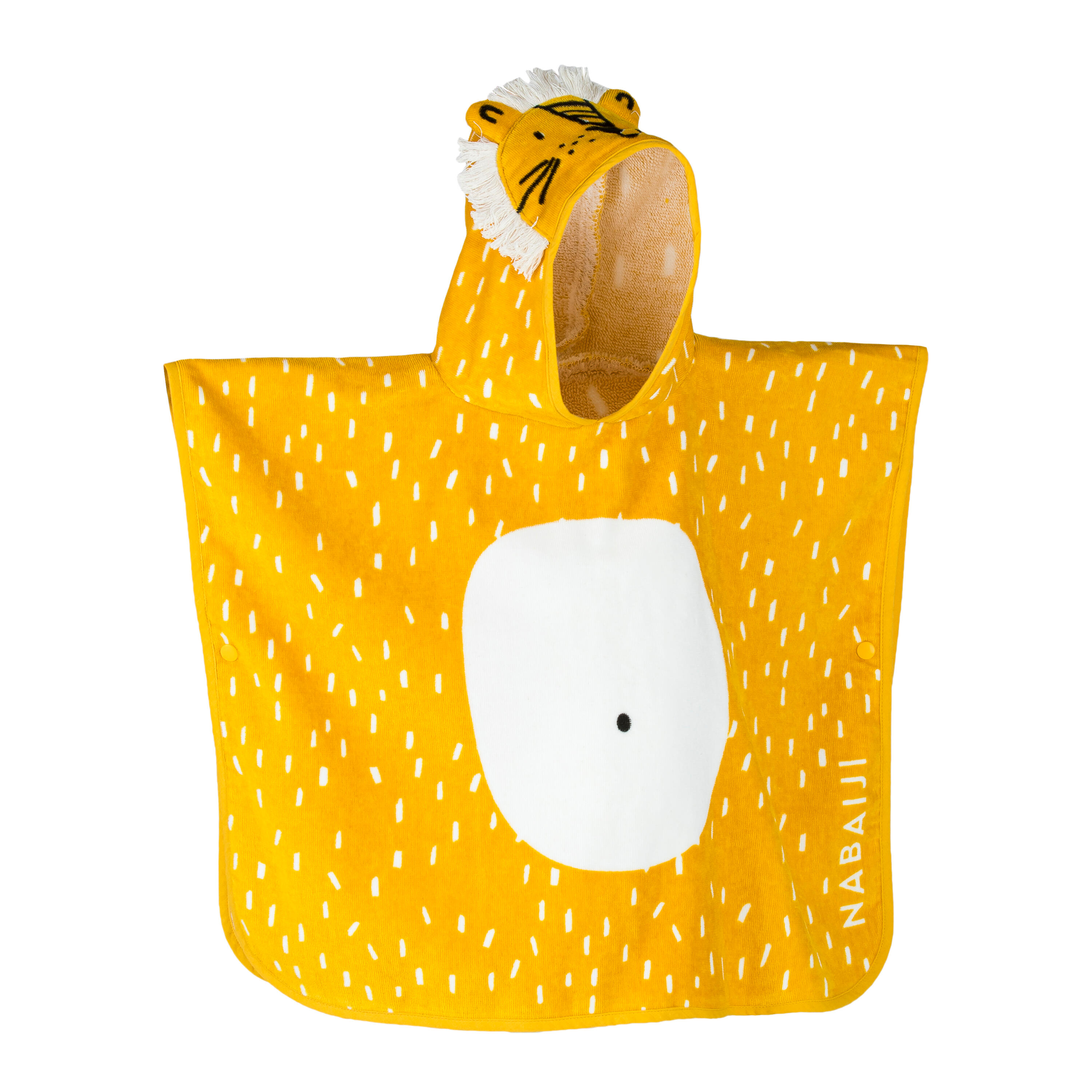Babies’ Cotton Bath Poncho, Lion - DECATHLON