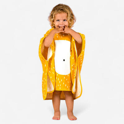 Badponcho voor peuters katoen leeuw