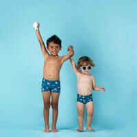 מכנסי שחייה קצרים לתינוק / ילדים הדפס לווייתן כחול כהה