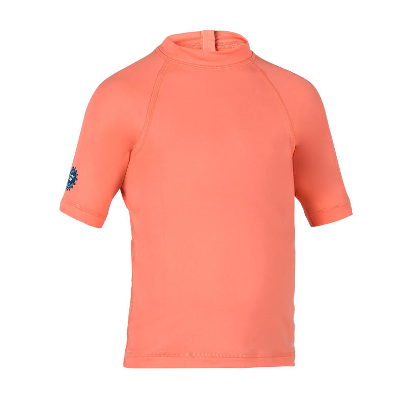 Uv-werend shirt met korte mouwen voor peuters koraal