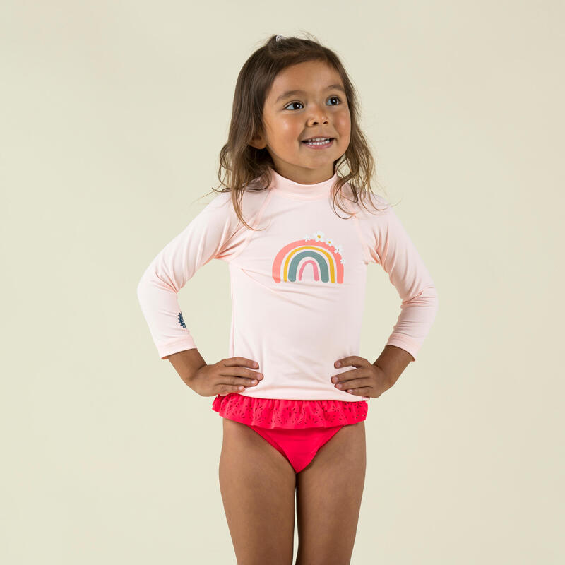 T-shirt anti UV bébé manches longues Imprimé Rainbow
