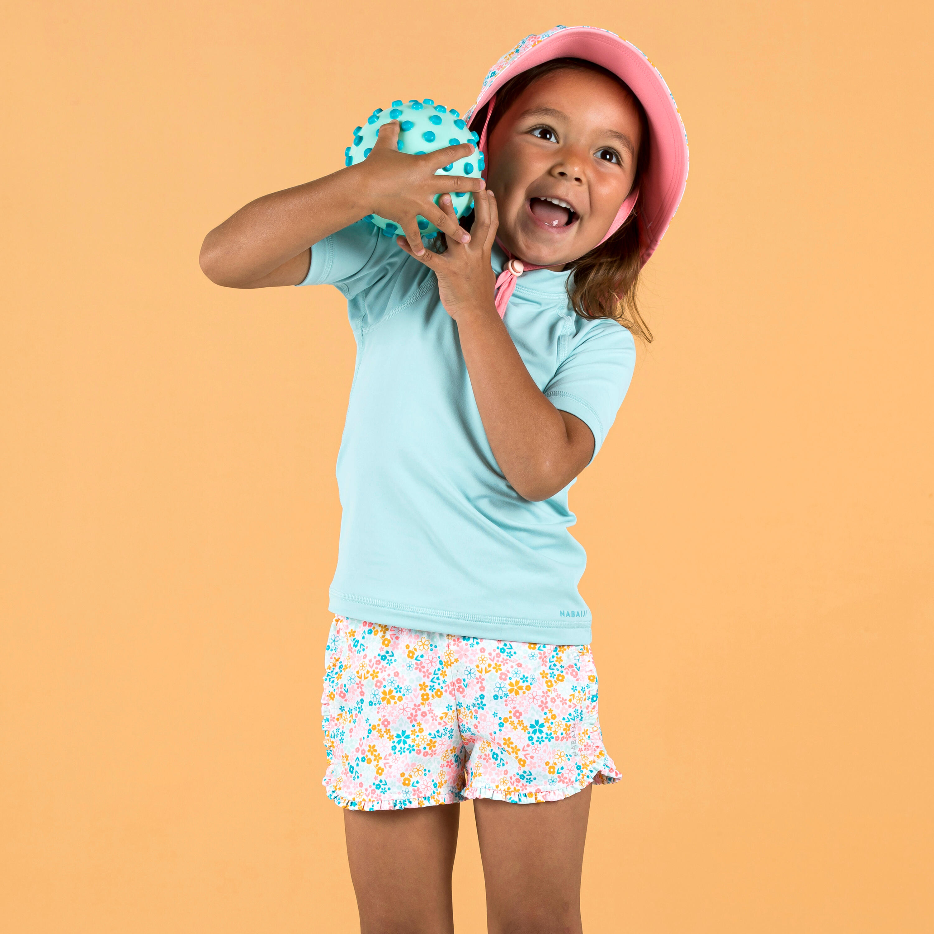 Baby Short-Sleeved Anti-UV T-Shirt Light Blue Sun-Protective & Comfortable