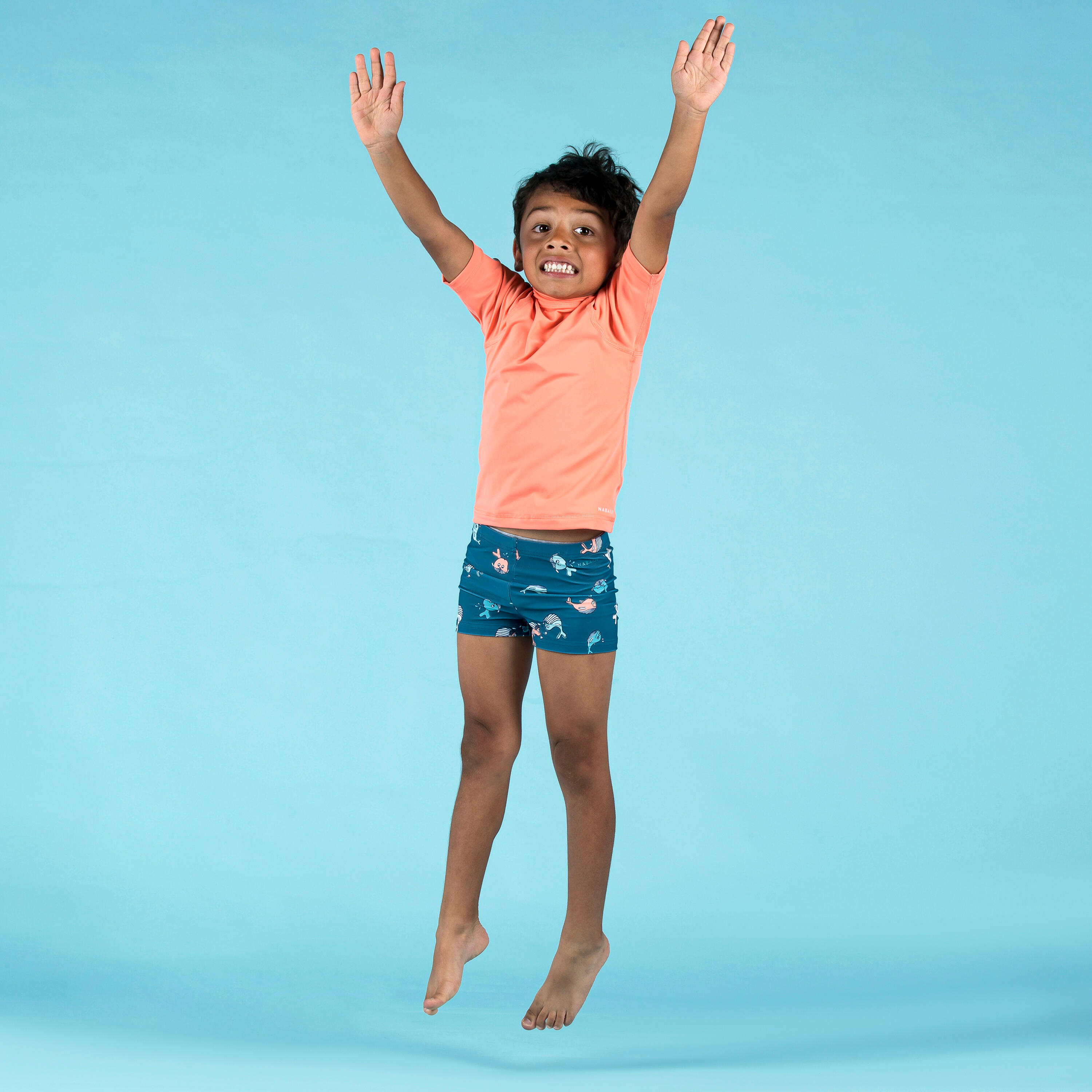 Baby UV Short Sleeve T-Shirt Coral Lightweight & Quick-Dry