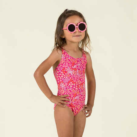 Vientisas maudymosi kostiumėlis mergaitėms, rožinis